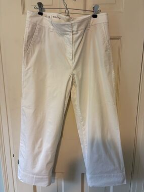 Talbots White Wide Leg Crop Pants